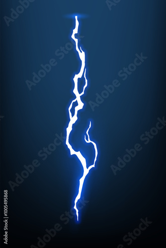 Lightning animation with sparks. Electricity thunderbolt danger, light electric powerful thunder. Bright energy effect, vector illustration