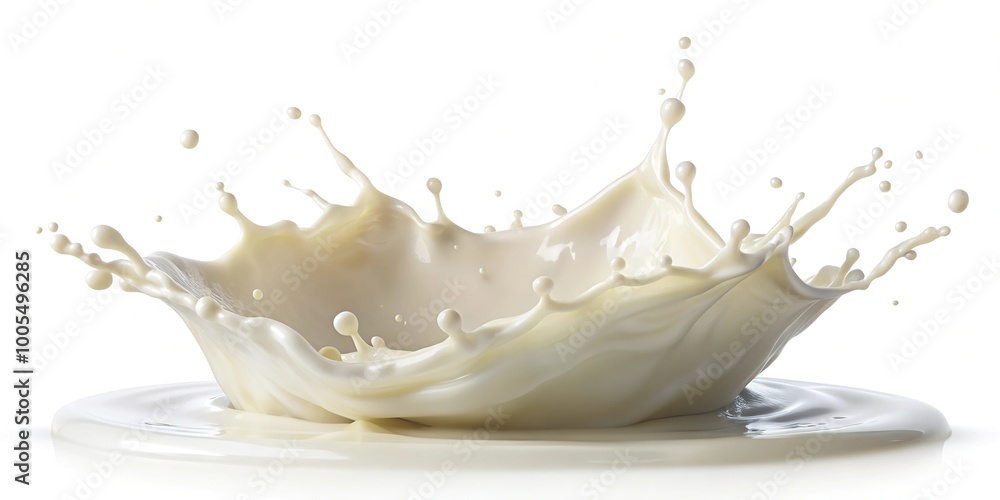 panoramic splash of milk or cream isolated on white background panoramic splash of milk or cream isolated on white background