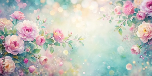 Delicate Pink Roses Blossom in a Soft Light Background