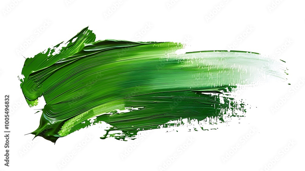 Green brush stroke on white background Green brush stroke on white background