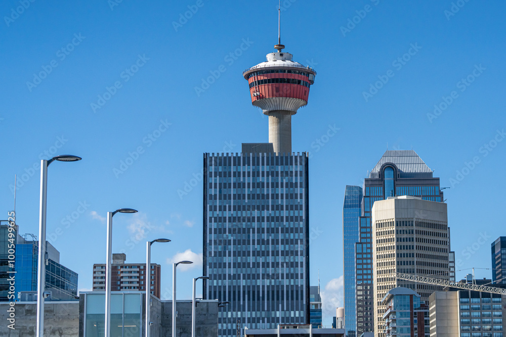 Naklejka premium Downtown Calgary alberta business district skyline