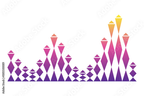 Color sound wave. Audio digital equalizer technology, musical pulse vector Illustration. Voice line waveform or volume level symbol. Curve radio wave