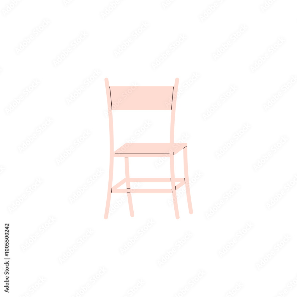 Simple empty wooden chair. View from the back. Simple empty wooden chair. View from the back.