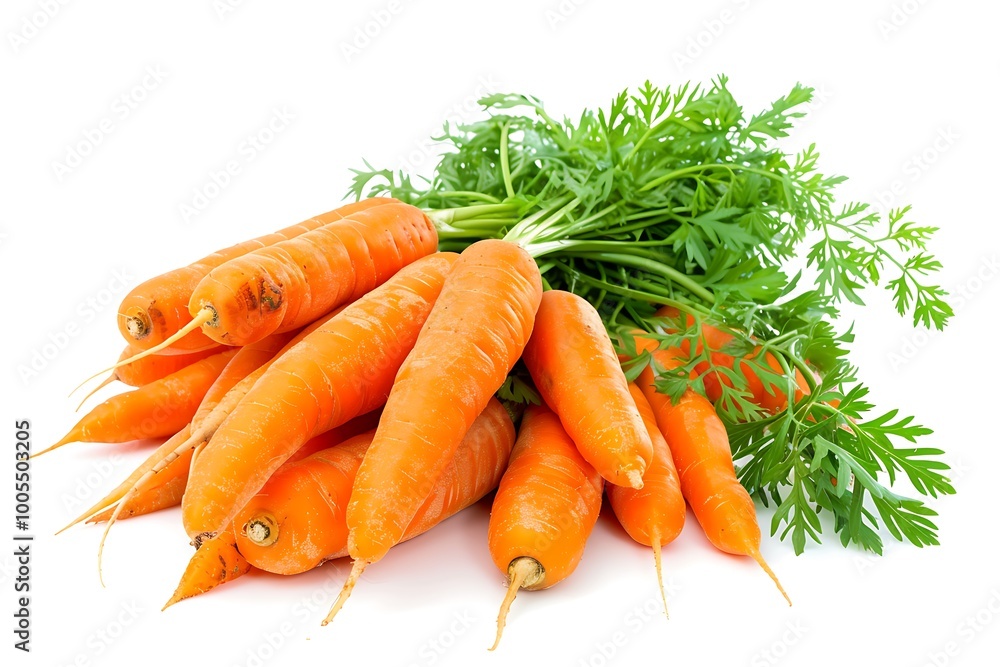Heap of fresh carrots isolated on white background Heap of fresh carrots isolated on white background