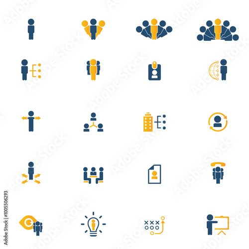 Universal business management and human resources icon set. Universal icons for web and mobile. Vector.