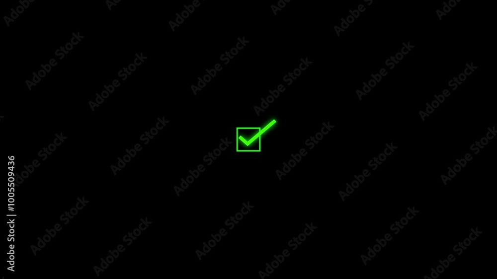 Tick mark icon animated on the rectangle box. fill in the box. successful symbol, check mark, tick mark on black background.
Tick mark icon animated on the rectangle box. fill in the box. successful symbol, check mark, tick mark on black background.