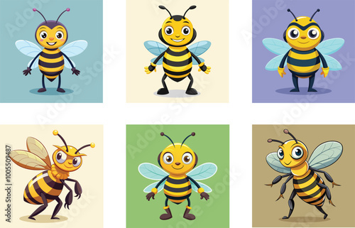 Honey Bee: Beautiful and Vibrant Illustration of a Pollinator Insect