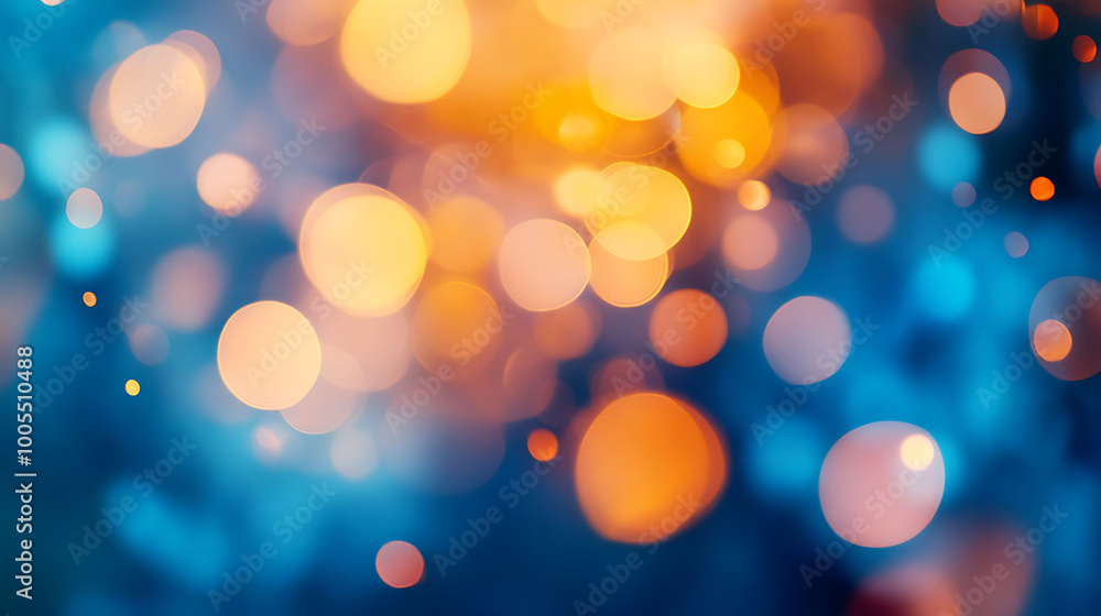 Abstract blue and gold bokeh background with warm and cool colors. Abstract blue and gold bokeh background with warm and cool colors.