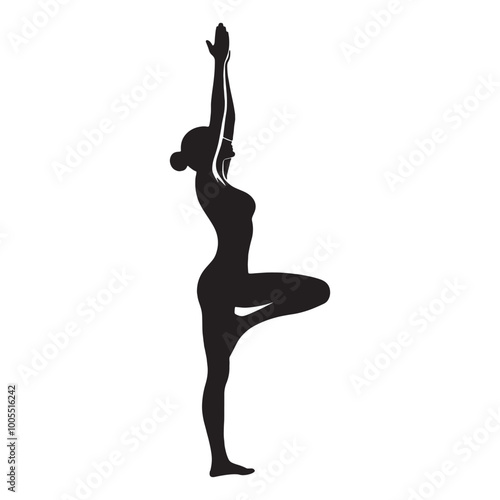 Woman in Yoga Pose Silhouette,
Lunging Woman Pose Yoga Silhouette
