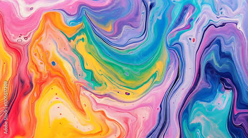 Abstract background with vibrant colors and swirling patterns.