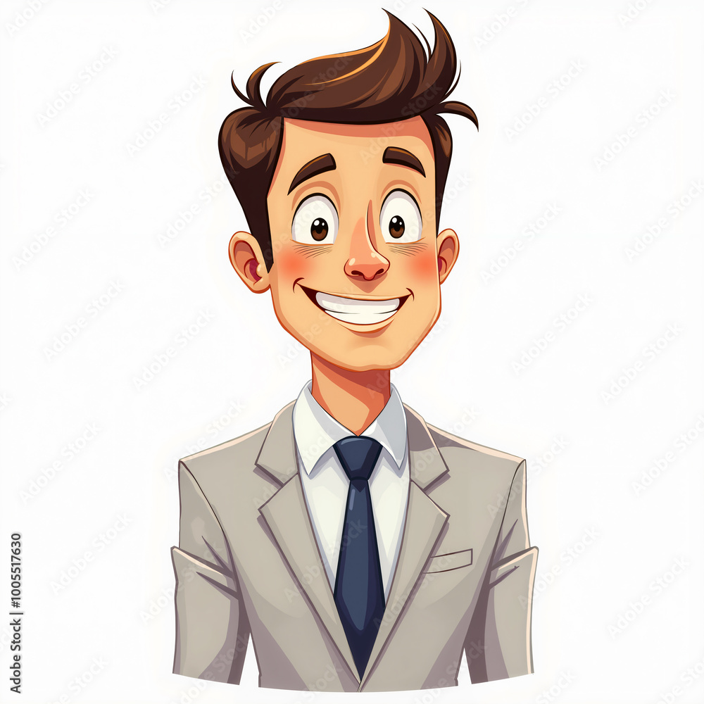 Digital illustration of a young man with brown hair and a surprised expression, wearing a suit and tie, set against a plain white background. Digital illustration of a young man with brown hair and a surprised expression, wearing a suit and tie, set against a plain white background.
