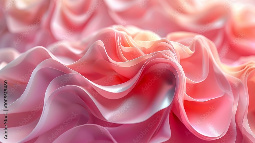 Obraz premium feminine pink 3d abstract background, dainty and pretty petal-like image 
