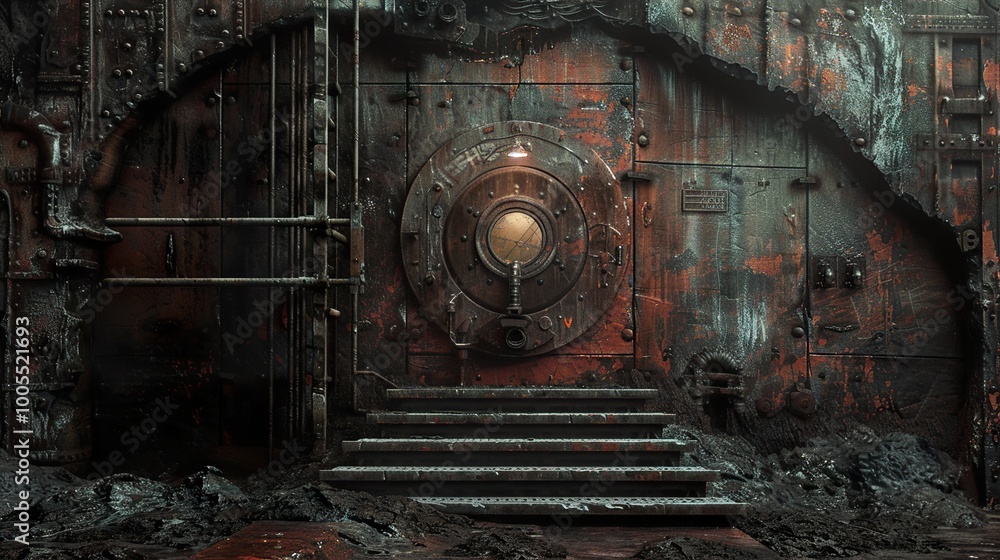 Rusted Metal Door in an Abandoned Industrial Complex Rusted Metal Door in an Abandoned Industrial Complex