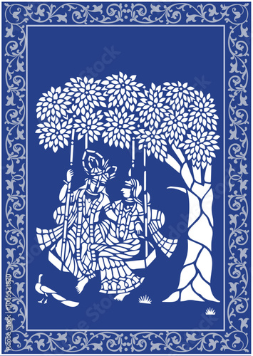 Indian floral ornament. Mughal floral traditional ornament with arch and motif borders. Floral Wall Art Wall Frame illustrations.