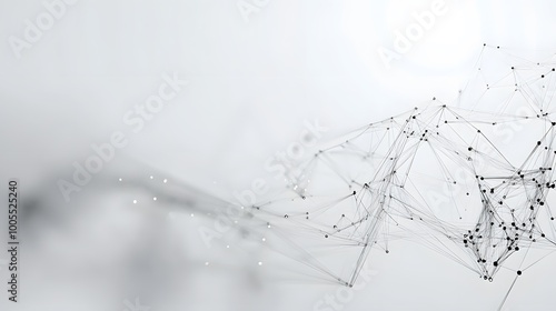 Abstract Black and White Geometric Network with Connected Nodes