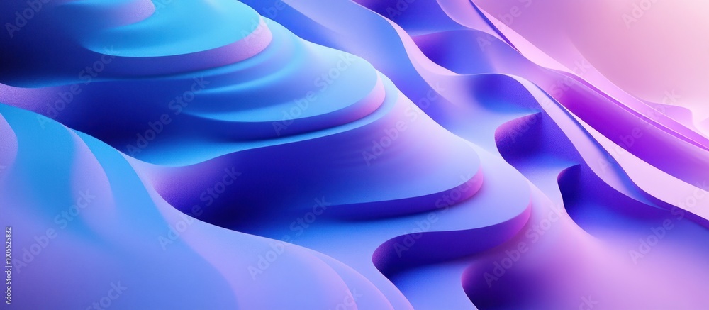 Obraz premium Abstract Purple and Blue 3D Wavy Background