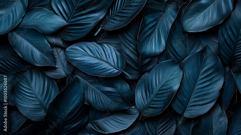 A close-up view of a dark green leaf pattern. A close-up view of a dark green leaf pattern.