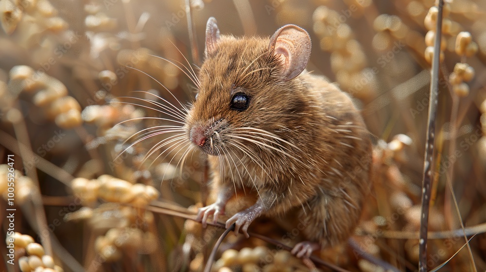 Close-up Portrait of a Mouse in a Field Close-up Portrait of a Mouse in a Field