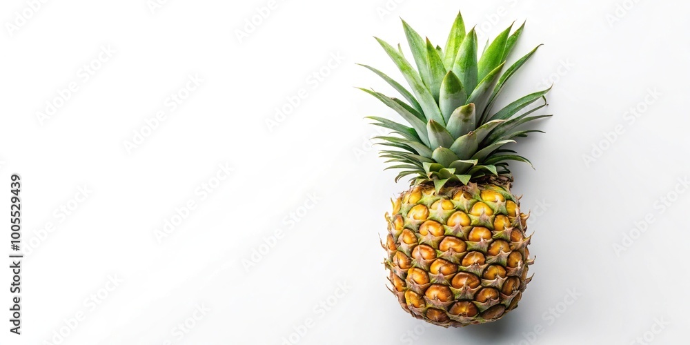 Pineapple isolated on white background viewed from above Pineapple isolated on white background viewed from above