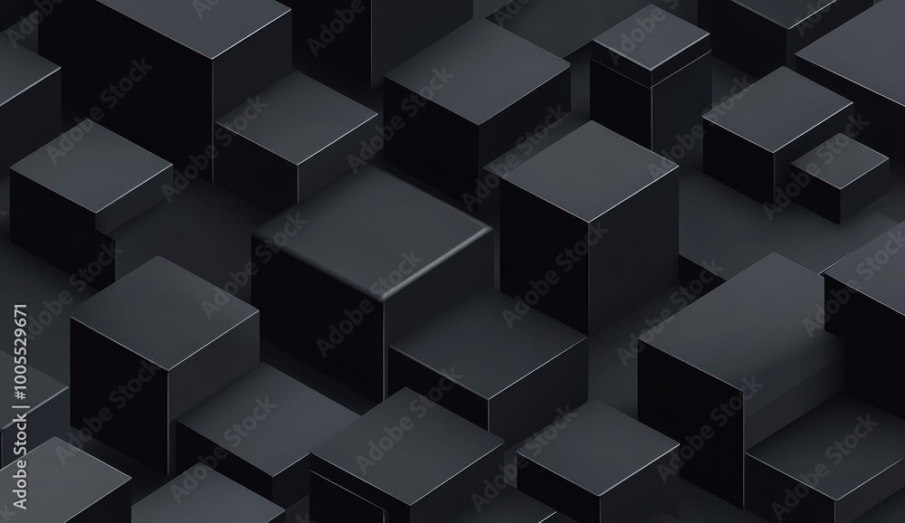 Abstract Black Cube Pattern Abstract Black Cube Pattern