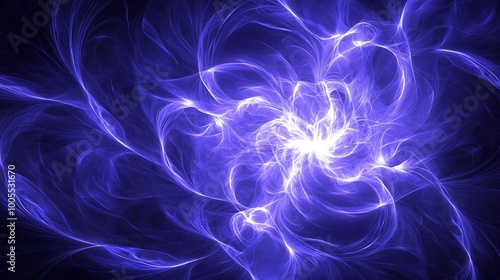 Wallpaper Mural Abstract blue fractal with swirls and a bright center. Torontodigital.ca