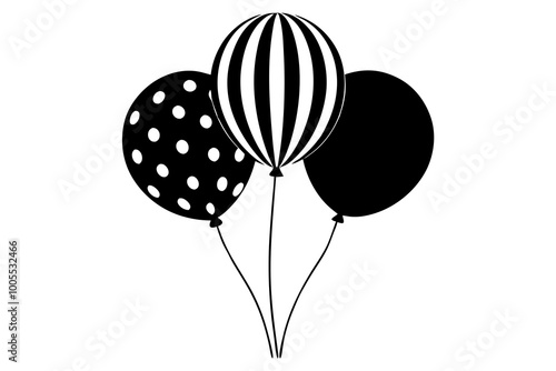 Vector balloons illustration set flat style