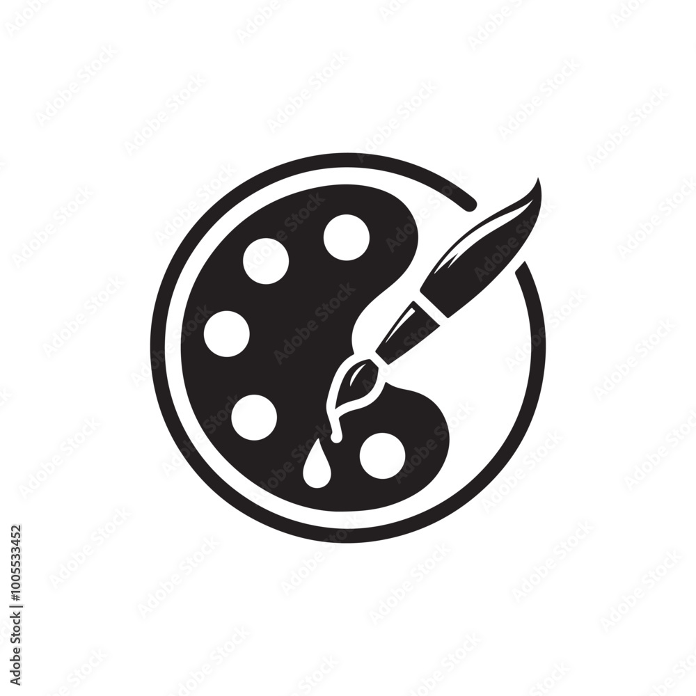 Paint palette silhouette logo icon template Paint palette silhouette logo icon template