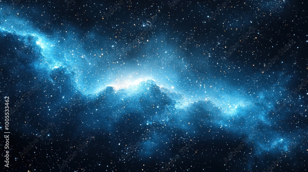 A stunning view of a bright nebula surrounded by countless stars in the far reaches of the universe A stunning view of a bright nebula surrounded by countless stars in the far reaches of the universe