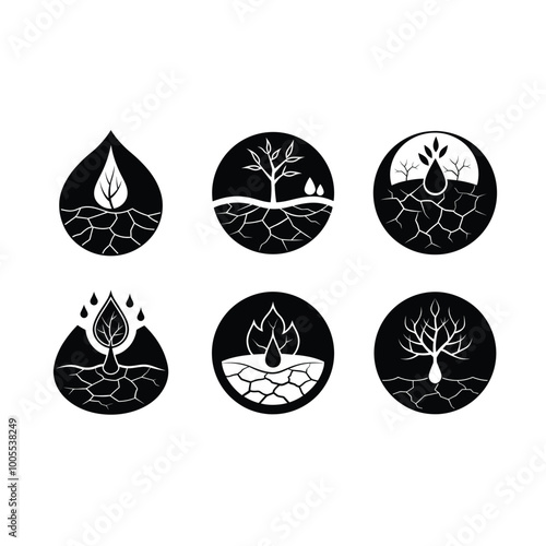 Drought on white background, Instant Digital Download. Illustration for prints on t-shirt and bags, posters