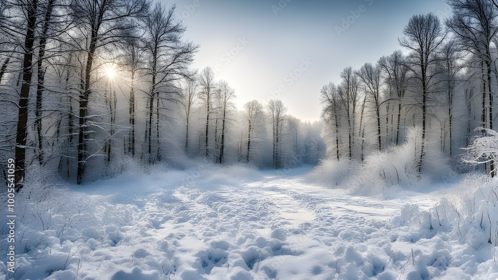 forest with winter forest with winter