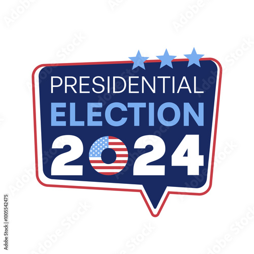 2024 Presidential Election Logo with USA Flag and Stars