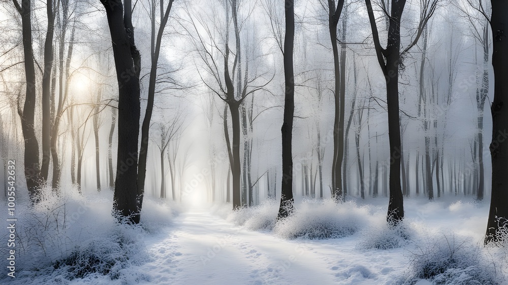 forest with winter forest with winter