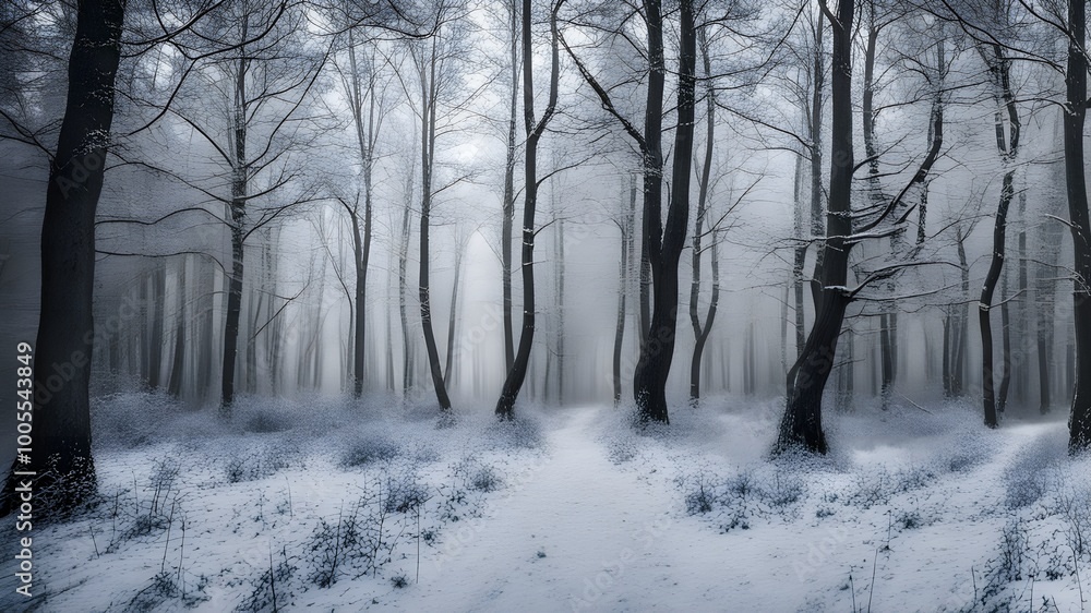 Fototapeta premium forest with winter