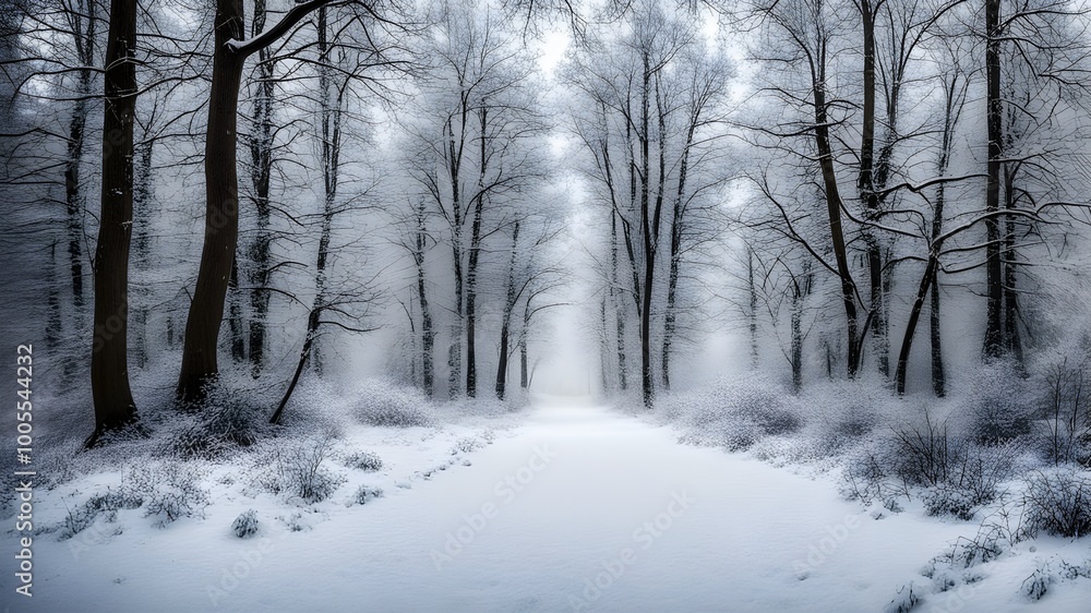 Fototapeta premium forest with winter