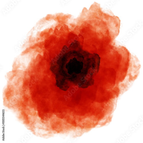 red watercolor flower