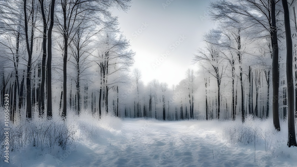 Fototapeta premium forest with winter