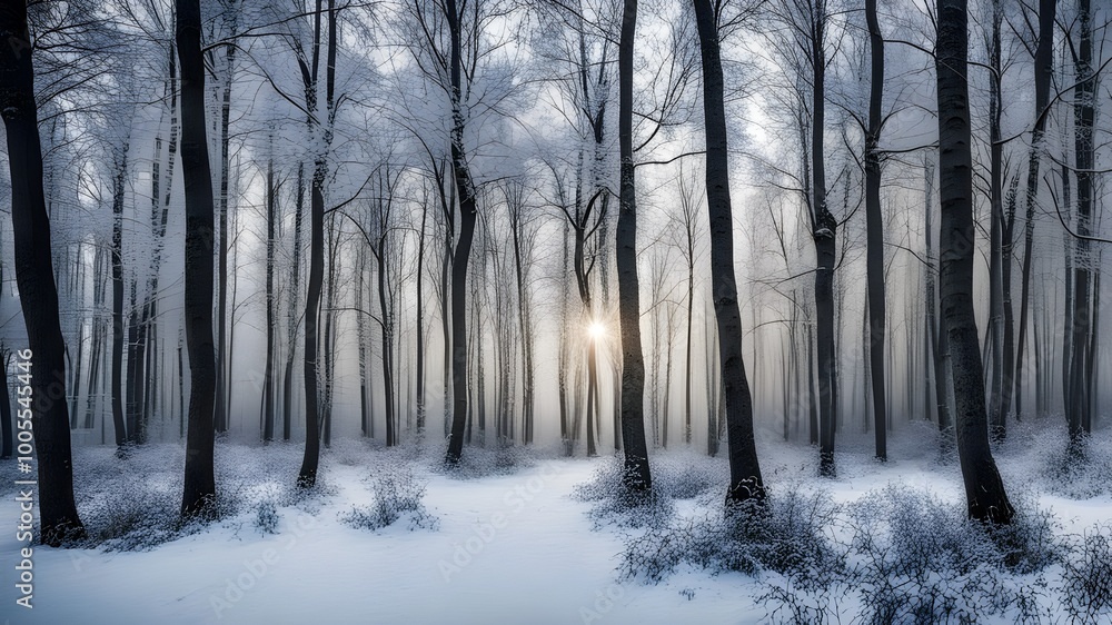 forest with winter forest with winter