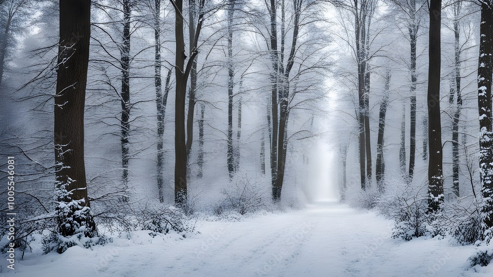 Naklejka premium forest with winter