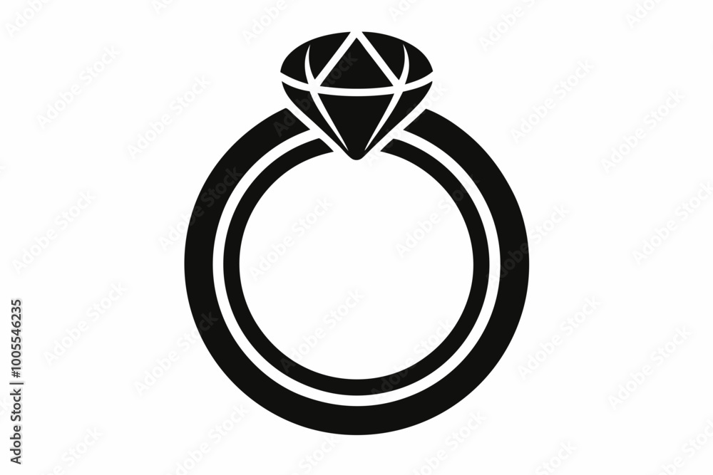 Wedding Ring Silhouette, Ring with gemstone vector icon
Wedding Ring Silhouette, Ring with gemstone vector icon
