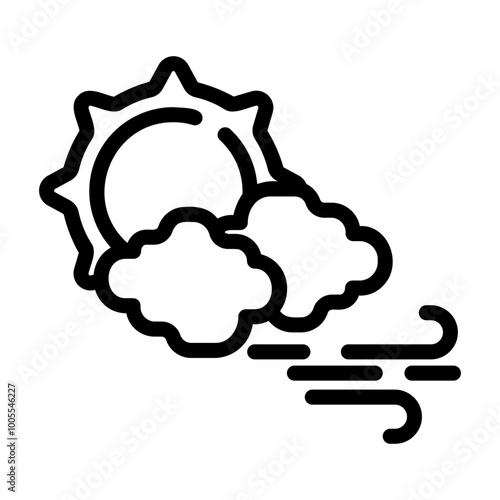 hot and windy Line Icon