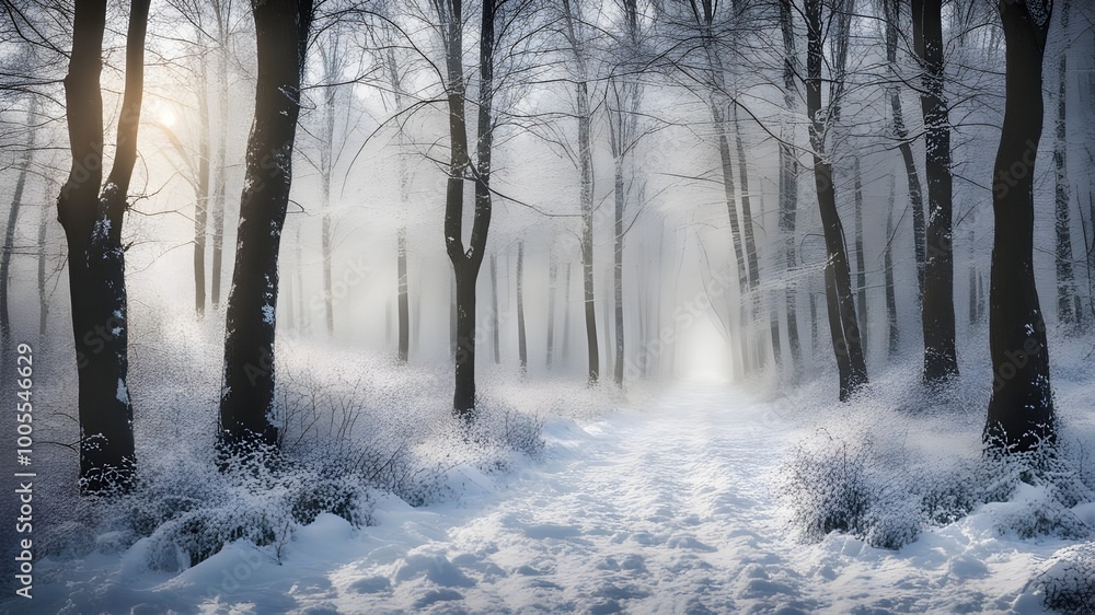 Naklejka premium forest with winter