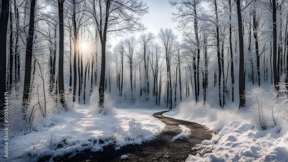 forest with winter forest with winter