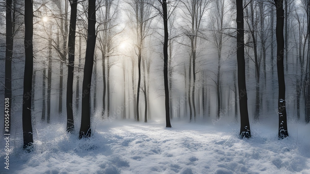 Fototapeta premium forest with winter