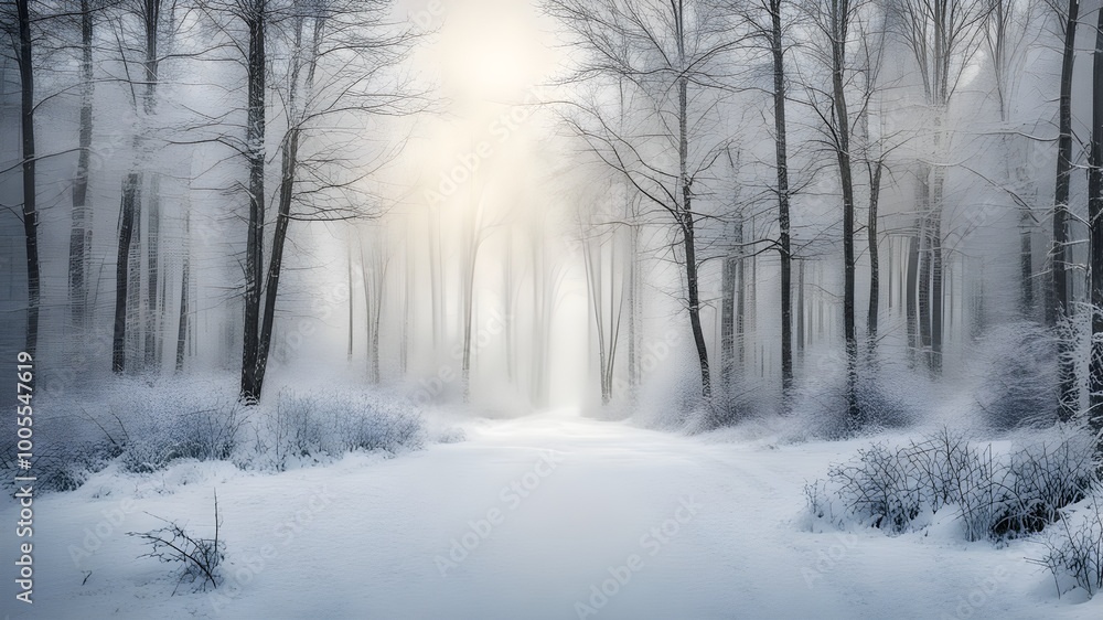 Naklejka premium forest with winter