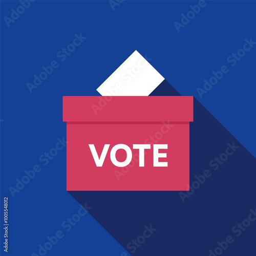 Ballot Box with Vote Card for Election Participation