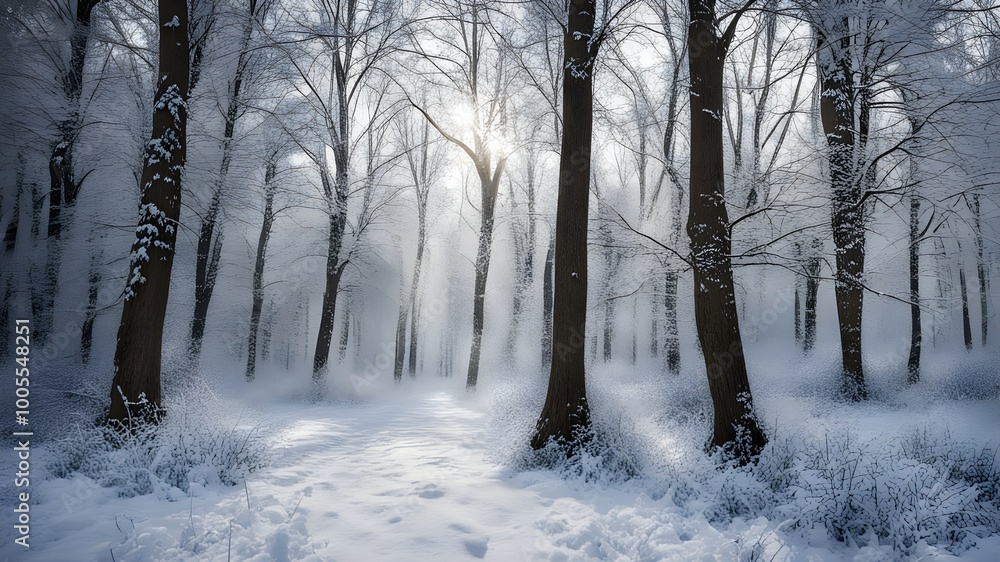 Fototapeta premium forest with winter