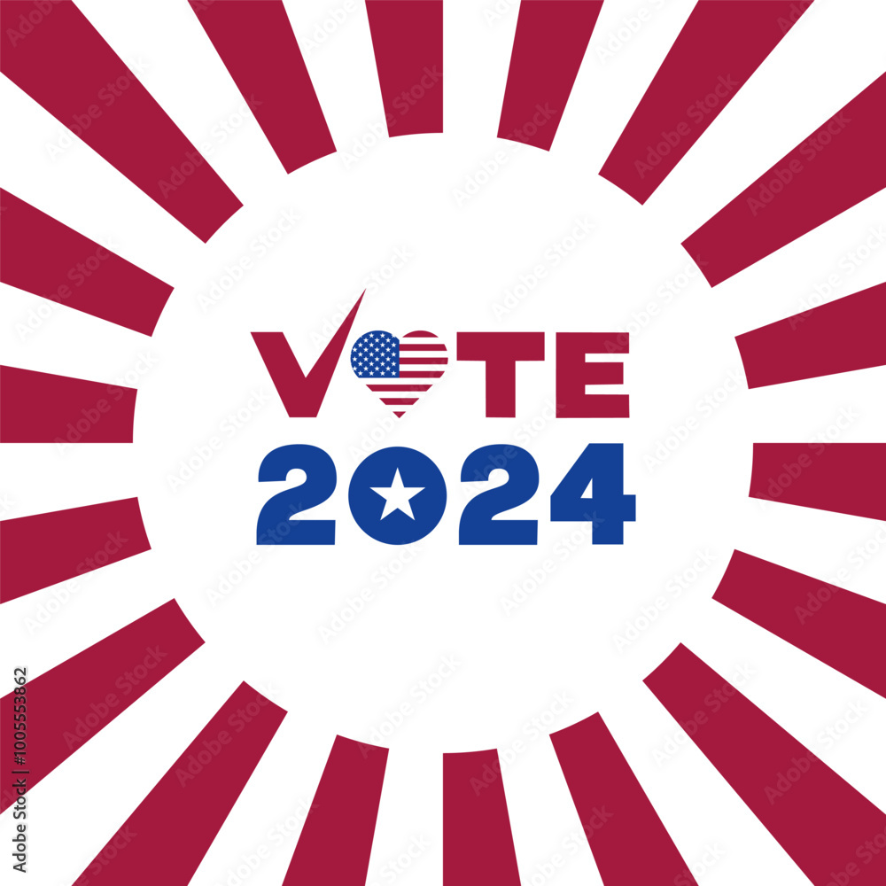 Obraz premium Sunburst Circular Design with VOTE Text