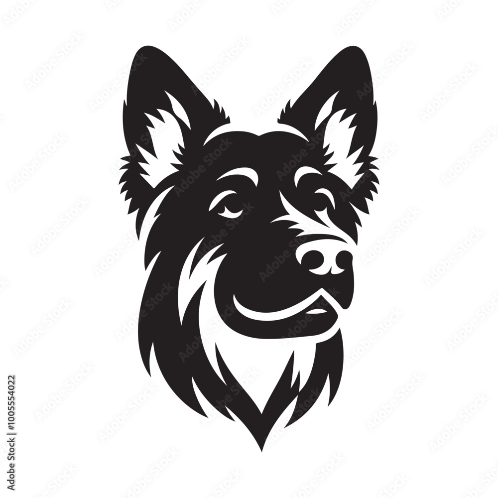 Obraz premium Majestic Saint Bernard Dog Vector Silhouette – Isolated on White Dog Silhouettes.