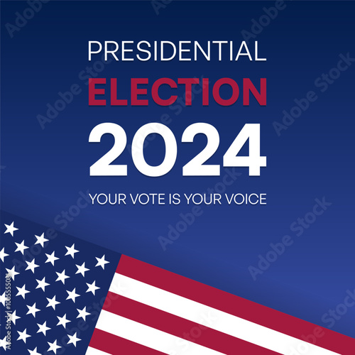 Dark Blue Gradient Poster Featuring Presidential Election 2024