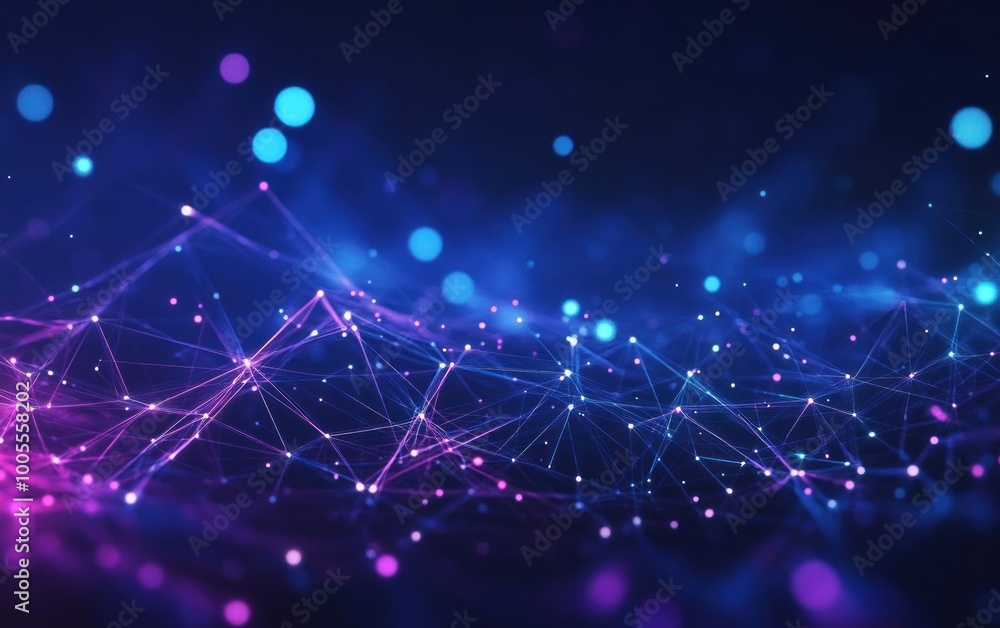 Abstract Digital Network with Blurred Lights Abstract Digital Network with Blurred Lights